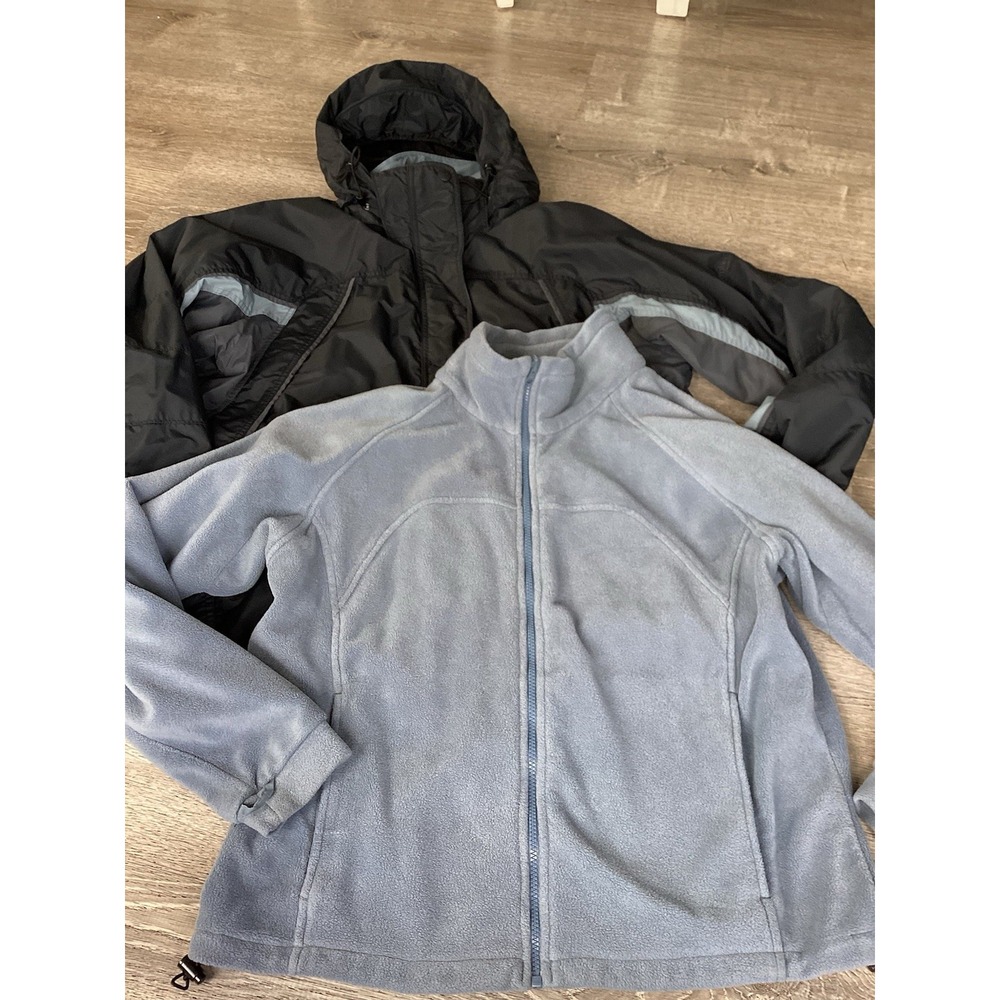 Columbia Womens Size XL 3 In 1 Coat Jacket Gray Black Winter Interchange